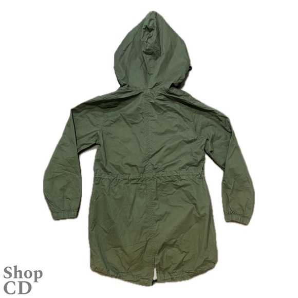 Olive Green Hooded Utility Cinched Waist Jacket - Picture 2 of 4